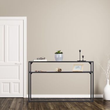 Чорний консольний столик Relaxdays з скляною стільницею