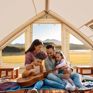 Надувний намет для кемпінгу Oxford 4-6 осіб, водонепроникний, Air Glamping - швидкозбірний намет для відпочинку на природі