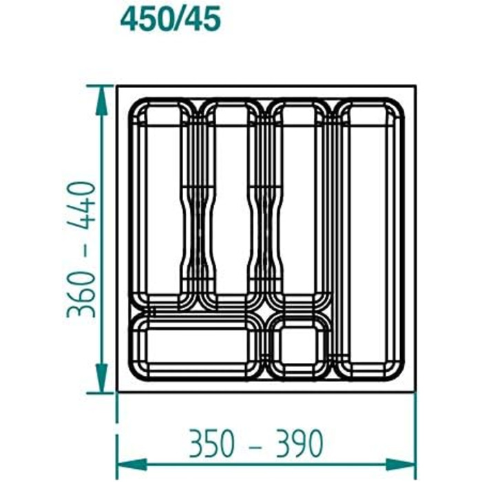 Шухляда для столових приборів stauraum-Shop вставка для столових приборів (Ш. 350-390 мм)