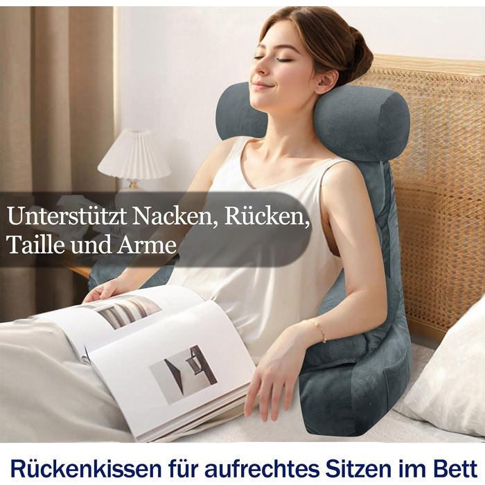Підлогове крісло-мішок для читання, 67x30 см (Сірий, 63x22 см)