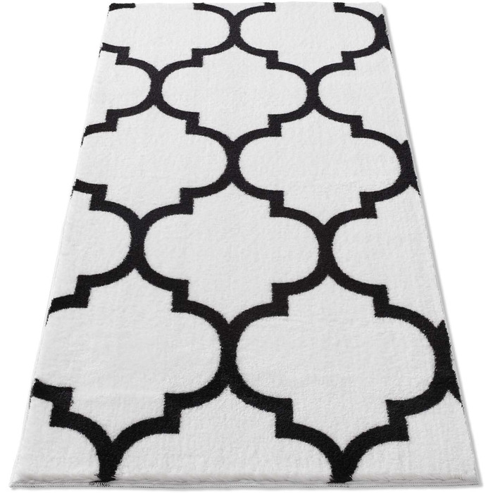 Килимок для ванної Taracarpet Florentiner, біло-чорний, 120x170 см, машинне прання