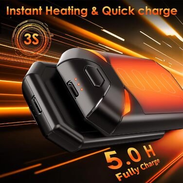 Електричні грілки для рук YAZDEKY 2 шт. - подарунок для чоловіків, 6000mAh, акумуляторні, чорні