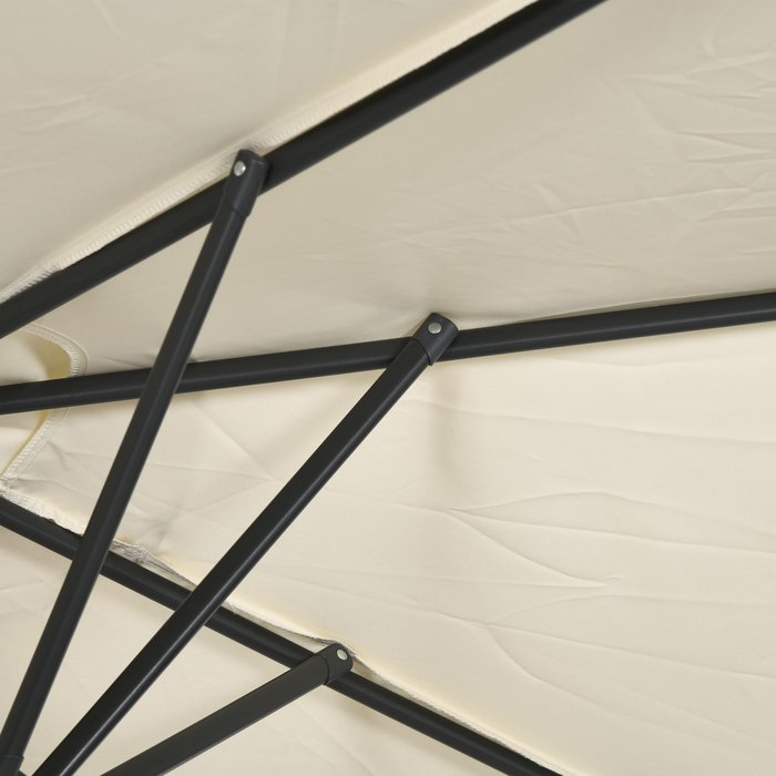 Outsunny Parasol, садова парасолька 150 x 295 см, подвійна парасолька з регульованим кутом нахилу, ринкова парасолька для патіо, поліестер, кремовий | Аосом