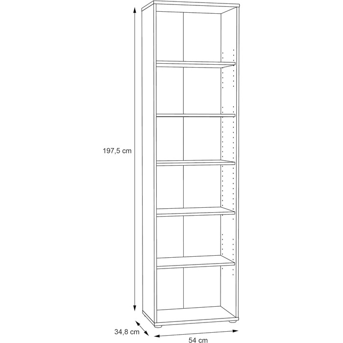 Полиця для нової кімнати Дубова книжкова шафа Sonoma Modern - 73.7x85.5x34.8 см (ШxВxГ) - Шафа з стоячою полицею - Albus.Seventeen Офіс Кабінет Вітальня (09- Полиця V2)