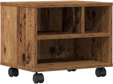 Підставка для принтера на колесах з полицями, білий ДСП, для офісу та робочого кабінету