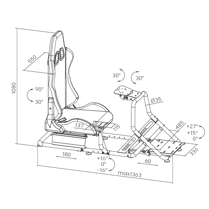 Ігрове крісло кокпіт GamePro RS100