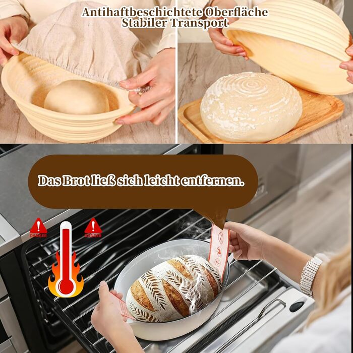 Набір для закваски хліба: 31 корзинка для бродіння, корзинки з силікону, форма для хліба, ніж для хліба, льняна тканина, сумка, скребок для тіста та щітка для початківців та досвідчених