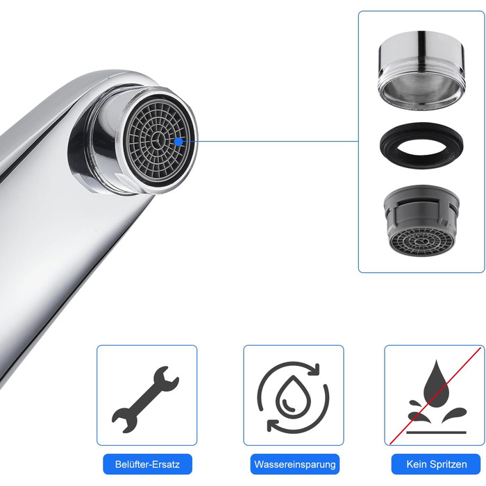 Змішувач для ванної кімнати з витяжною штангою, однорідний змішувач, хромований, з витяжною штангою, для ванної кімнати, з сифоном