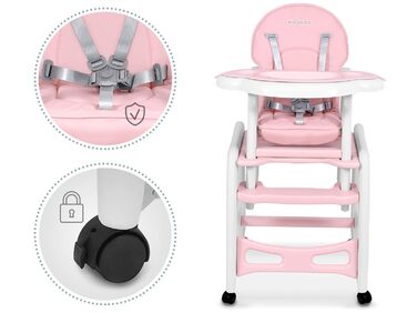 Дитячий стільчик Ricokids Sinco 5в1 - регульований, з функцією гойдання, рожевий