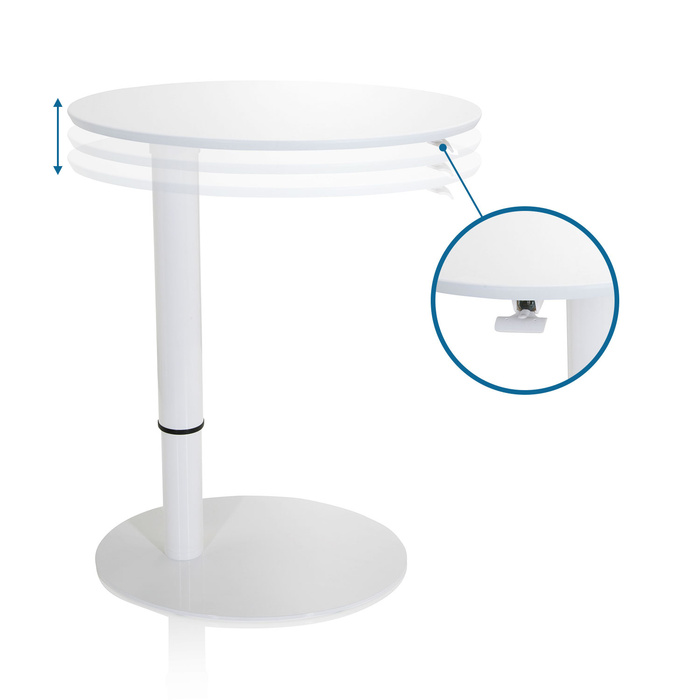 Столик приставний STAND III, овальний, білий, 65 x 50 см, hjh OFFICE