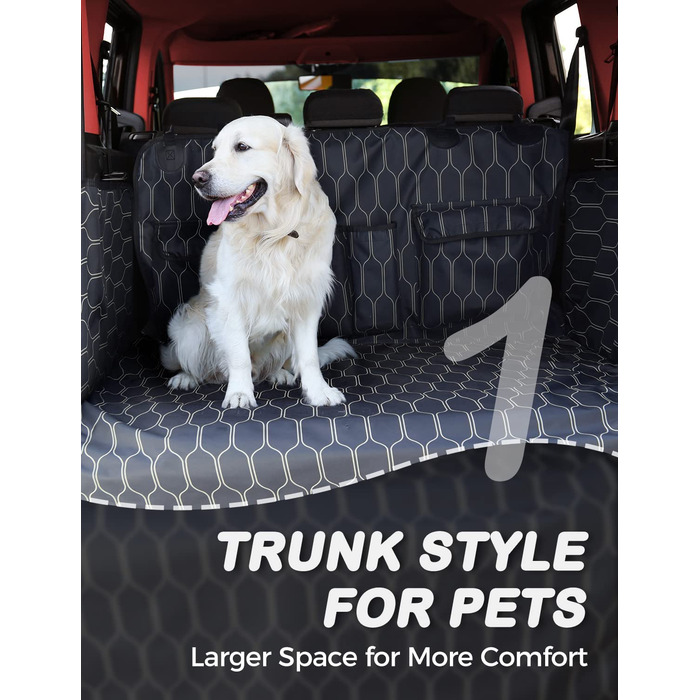 Захисний килимок для багажника PHIPRIME з захистом краю багажника і бічним захистом, 100 Водонепроникна захист багажника для собак з великою сумкою для зберігання, нековзна захист від подряпин для універсала, фургона і позашляховика