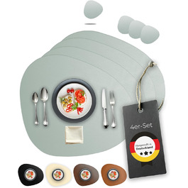 Набори серветок на стіл, 4 шт. – Екологічні, стабільні та неслизькі – Шкіра з переробленої шкіри преміум-якості, Made in Germany (Сучасний стиль), сірі Набори серветок на стіл, 4 шт. – Екологічні, стабільні та неслизькі – Шкіра з переробленої шкіри преміум-якості, Made in Germany (Сучасний стиль), сірі