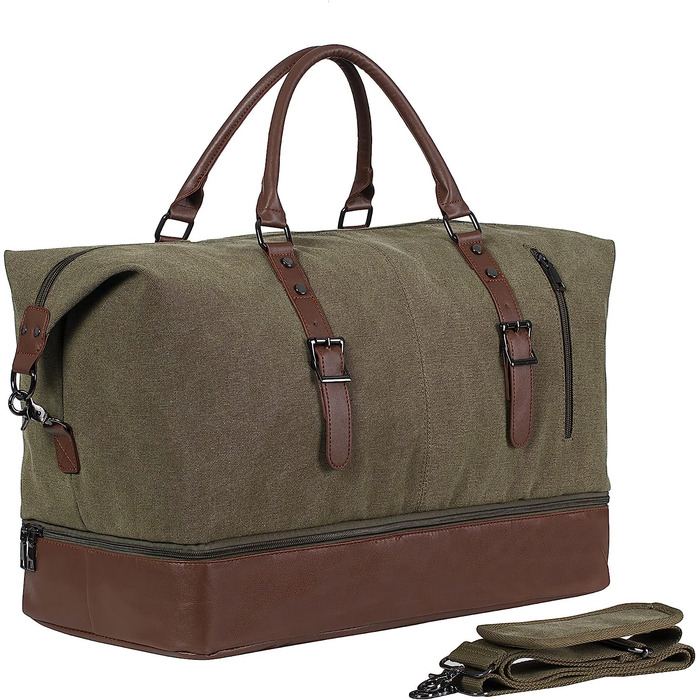 Нічна Дорожня сумка, полотняна, шкіряна, велика вихідна сумка, велика ручна поклажа, жіноча або чоловіча Дорожня сумка, Cзелений, модний