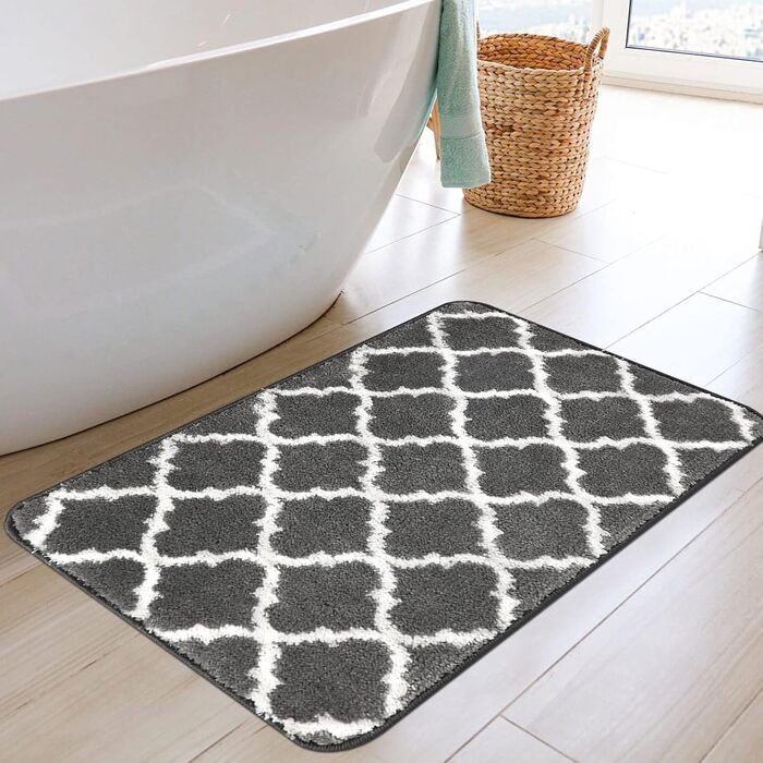 Килимок для ванної кімнати Famibay: набір з 3 частин, антиковзаюча поверхня, 50 x 80 см, антрацит