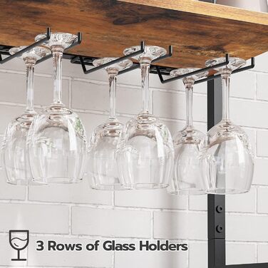 Стеллаж для вина HOOBRO: органайзер для 16 пляшок з тримачем для келихів, для кухні, бару, ресторану