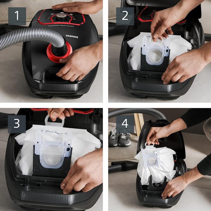 Пылесос Siemens Z7.0 VSZ7X500 с мешком для сбора пыли: для аллергиков, тихий, 650 Вт, серый