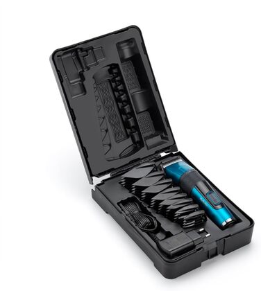 Машинка для стрижки волосся BaByliss E990E, 45 налаштувань довжини, 8 насадок-гребінців, бездротова, час роботи 160 хв, синій