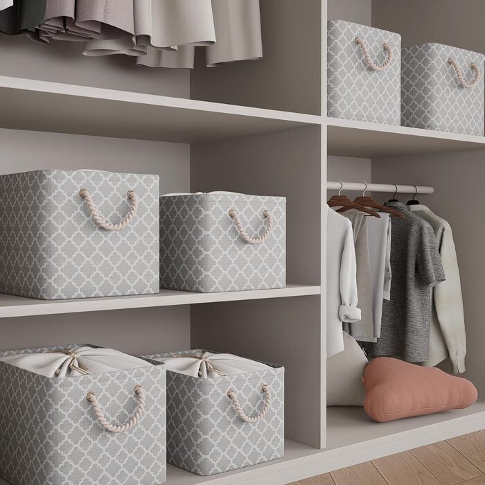 OUTBROS Коробки для зберігання 33 x 23 x 20 см, 3 шт. (Сірий, з мішком, ручка, складні)