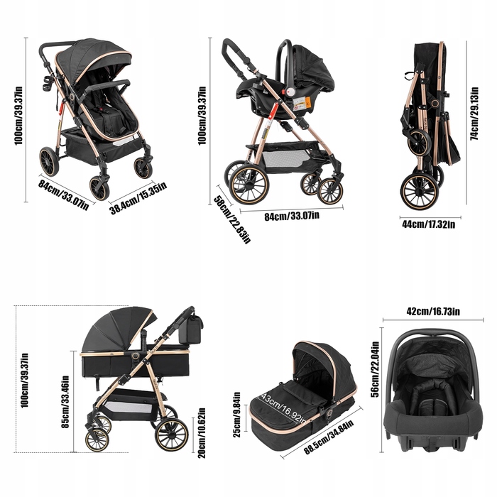 Легкий дитячий візок 3 в 1 Magic ZC, компактна модель