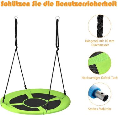 Шоукель DREAMADE для саду: регульована висота, φ100 см, до 150 кг, для дітей та дорослих (зелений)