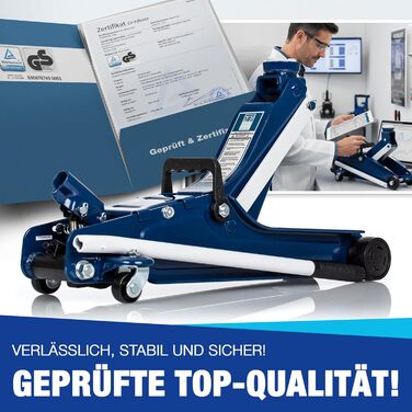 Гідравлічний домкрат NTG 2T для легкових авто та занижених транспортних засобів, 85-375 мм, вантажопідйомність 2000 кг