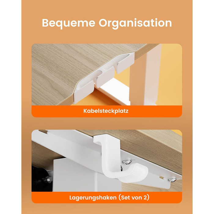 Електричний регульований стіл ErGear 160x80 см з пам'яттю, для дому та офісу, з'єднувальна панель 120x60 см, світле вінтажне дерево