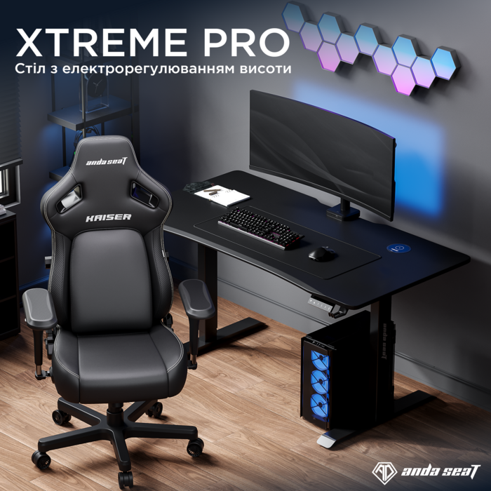 Стіл з електрорегулюванням висоти Anda Seat Xtreme Pro 1400x750 Black
