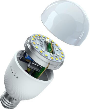 Лампа для монітора Razer Aether Smart Bulb E27 з RGB підсвічуванням для геймінгу, сенсорним керуванням та регулюванням температури кольору та яскравості