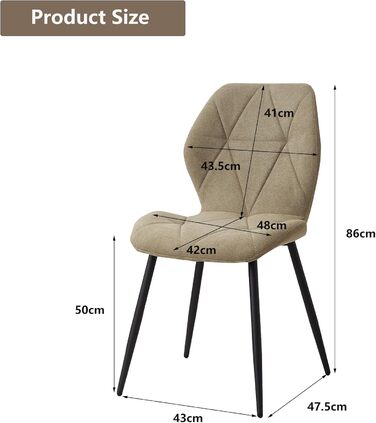 Набір обідніх стільців GrandCA HOME, 2 шт., боргունдове зелене крісло з металевими ніжками, скандинавський стиль