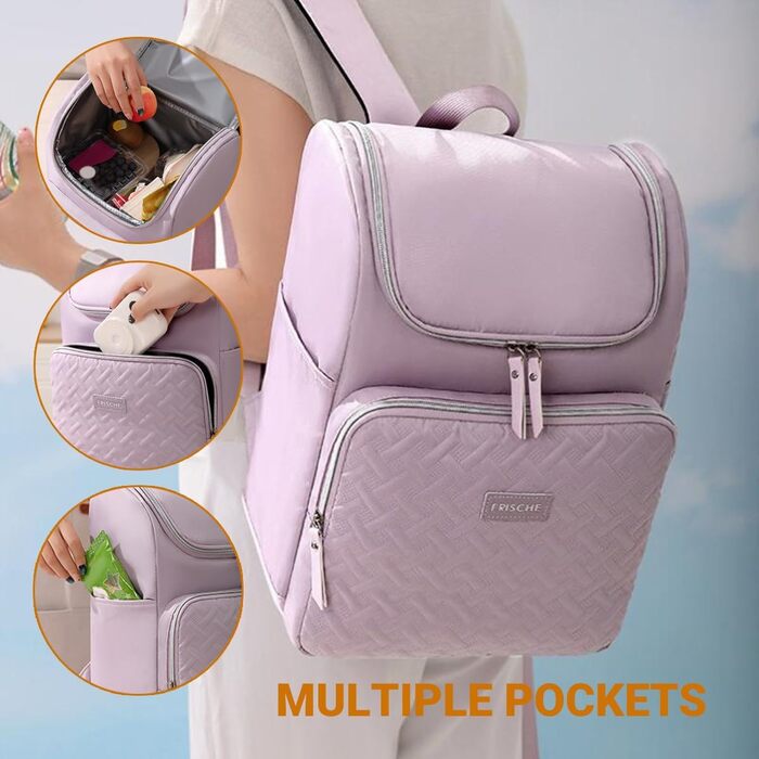 Рюкзак-холодильник для пікніка 18L, зелений/рожевий (ізотермічний, терморюкзак)