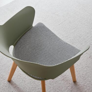 GrandCA HOME Кухонні стільці, набір 8 шт., зелені, з масивними дерев'яними ніжками, для кухні, вітальні, спальні