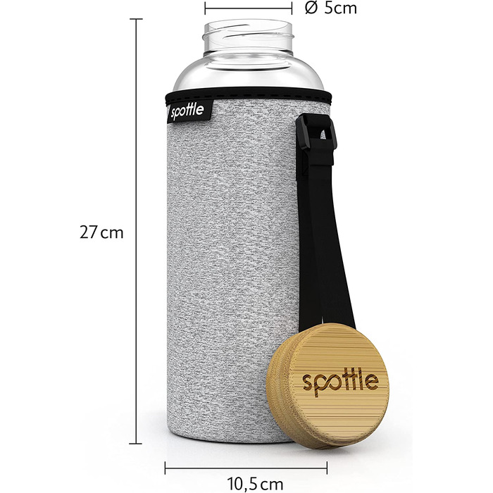 Пляшка для пиття Spottle 1,5 л сірий колір