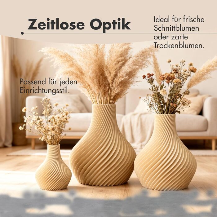 NATUMO Ваза 'Bulba' – дизайнерська ваза з пластику, 12 см, білий/бежевий колір, міцна та стильна для декору