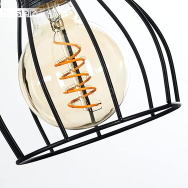 Підвісний світильник Gondo, метал/дерево, чорний/коричневий, 5 x E27, сучасний, без лампочки