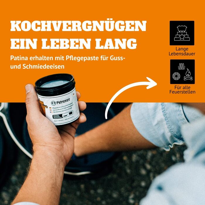 Набір Dutch Oven Petromax Feuertopf ft9-t: чавунний казан 7,5 л з плоским дном, підставкою, піднімачем кришки, пастою для догляду та скребком для гриля та відкритого вогню