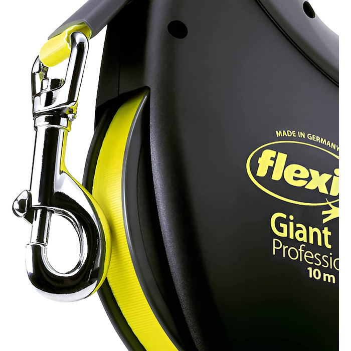 Ремінь Flexi Giant L 8 м для собак вагою до 50 кг, чорний / неоново-Жовтий Чорний / неоново-Жовтий L 8 м