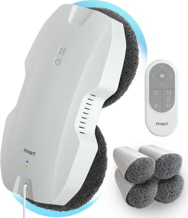 Робот для миття вікон Fmart T8Pro 3800PA, електричний із системою безпеки, інтелектуальною навігацією, дистанційним керуванням
