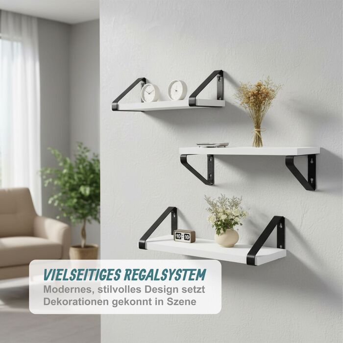 Набір полиць для стін Relaxdays (3 розміри)