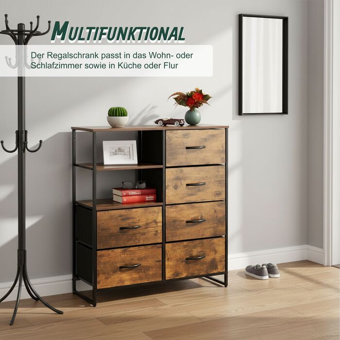 Комод Relaxdays з 6 висувними ящиками