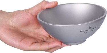Титанова миска з подвійними стінками для безмежної подорожі для дорослих і дітей, посуд для кемпінгу, титанова миска для рису (Ti15147b)