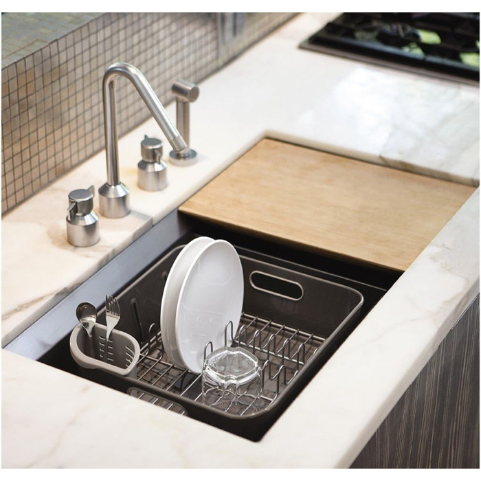 Сушарка для посуду Simplehuman KT1104 компактна, пластикова, сіра - 5 років гарантії