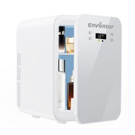 Mini холодильник Enventor 10L: тихий, з подвійним охолодженням, 12V/220V, для авто, кімнати, офісу (білий)