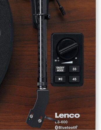 Програвач вінілу Lenco LS-600WA Bluetooth з 2 зовнішніми колонками 2×30 Вт, горіх
