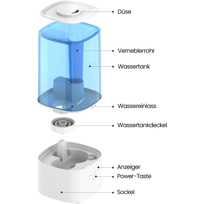 Зволожувач повітря автоматичний для спальні та великих приміщень 4.5л з таймером, сенсором вологості, до 18 годин роботи, автовимкнення, 360° розпилення (Чорний)