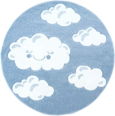 Дитячий килимок Taracarpet Bueno Високоякісний контурний виріз Blue Clouds 080x150 см