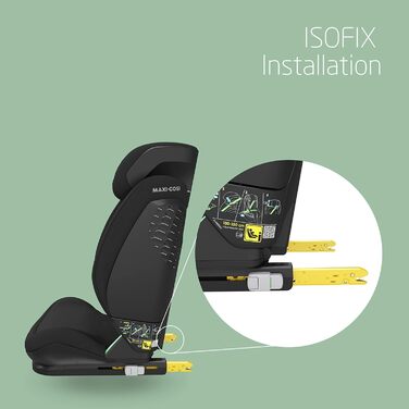 Дитяче автокрісло Maxi-Cosi RodiFix AirProtect, 15-36 кг, 3,5-12 років, відкидне дитяче крісло ISOFIX, регульований підголівник/спинка, додатковий бічний захист, швидке кріплення, (i-Size, Чорний)