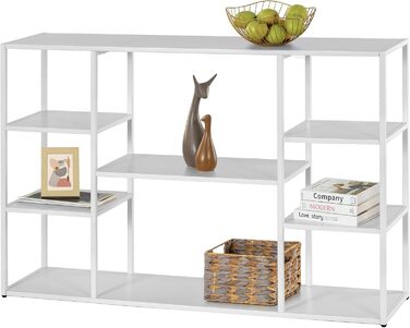 Консольний столик HDANI 120 см з полицями для дому, білий. Розміри: 120 x 30 x 80 см