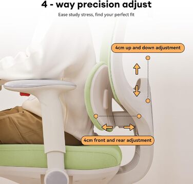 Крісло офісне MUSSO T30 ергономічне, регульоване, з підтримкою попереку та підлокітниками, поворотне, дихаюче, для офісу