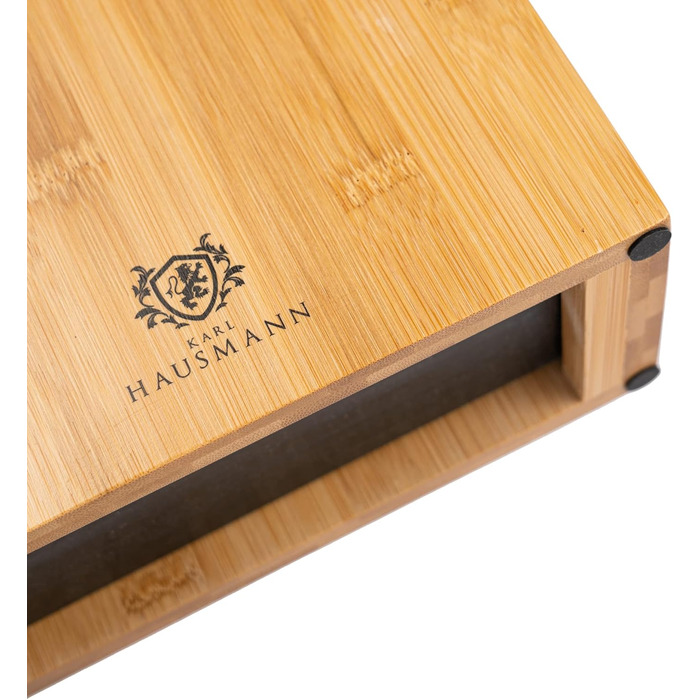 Підставка для ножів Karl Hausmann з бамбука без ножів з вставкою з щетиною - 23 x 20 x 9 см - універсальна дерев'яна підставка для ножів