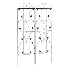 Набір з 2 шт. сітчастої опори для ліан зі сталі, нержавіюча, висота 181 см, ширина 50 см, чорного кольору